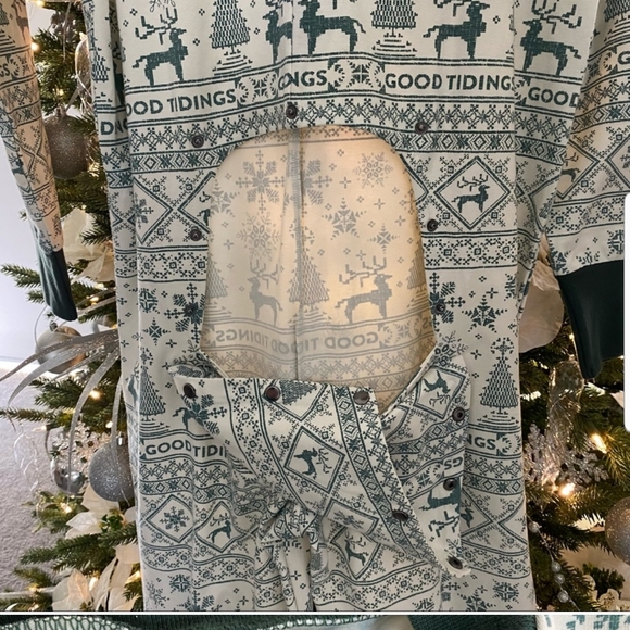 Men's Reindeer Good Tidings Union Suit Green/Cream - Hearth & Hand - Picture 5 of 7